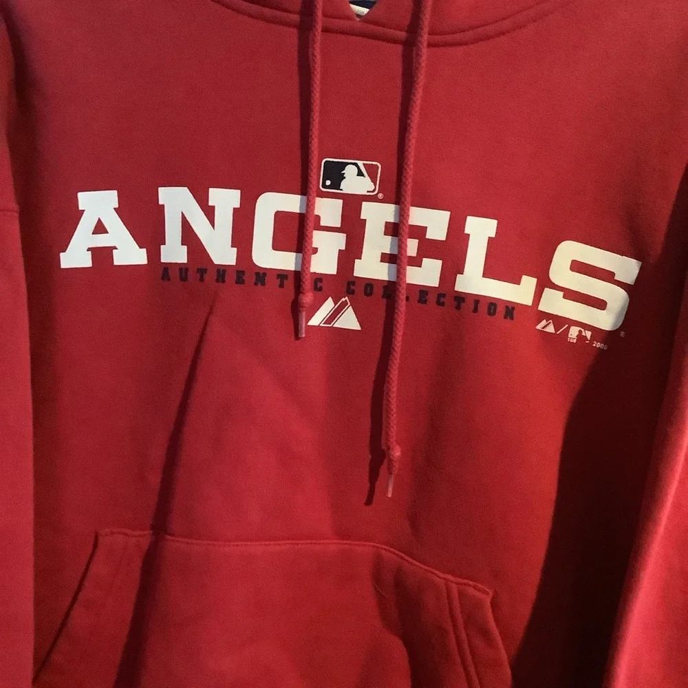 Majestic Authentic Anaheim Angels 2005 Hoodie Mens large l color red